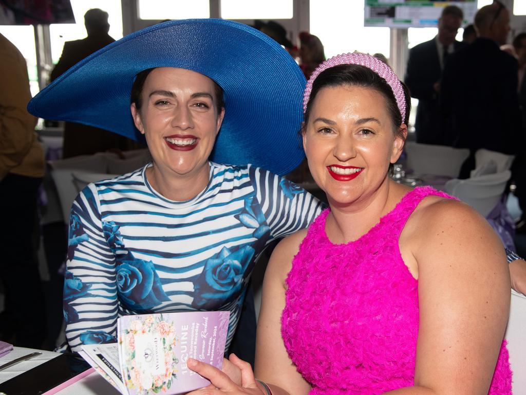 Jacinta Klarich (left) and Penny McColley. IEquine Toowoomba Weetwood Raceday - Clifford Park Saturday September 28, 2024 Picture: Bev Lacey