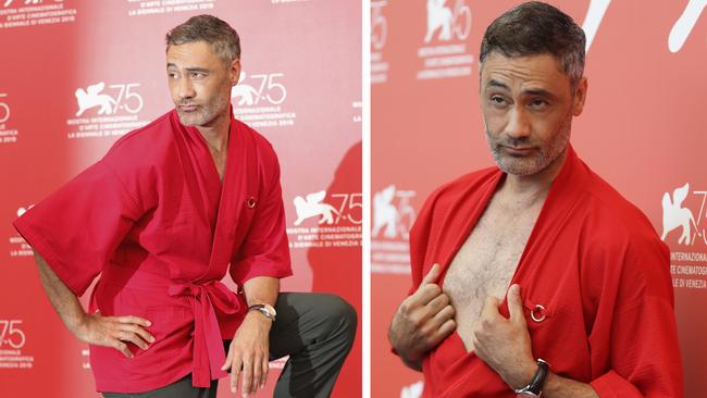 Jury member Taika Waititi poses for photographers at the photo call for the Jury at the 75th edition of the Venice Film Festival in Venice, Wednesday, Aug. 29, 2018. (AP Photo/Kirsty Wigglesworth)