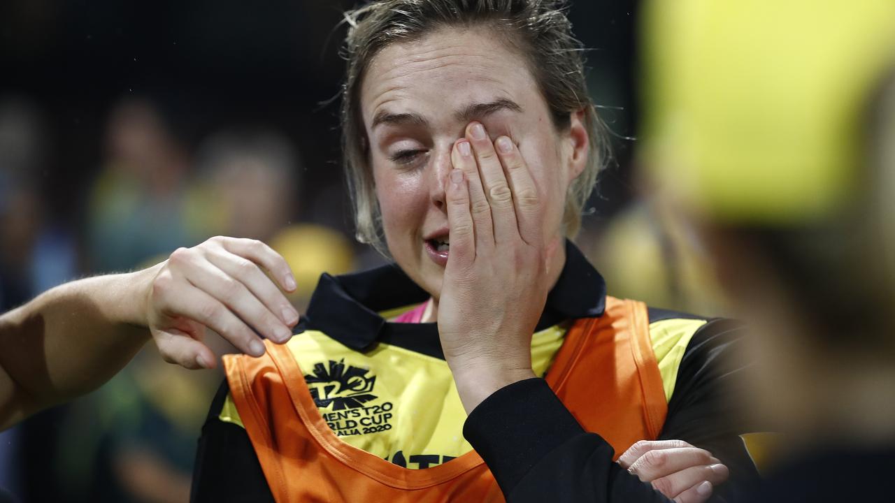 Ellyse Perry was overcome with emotion after Australia locked down its spot in the Word Cup final.