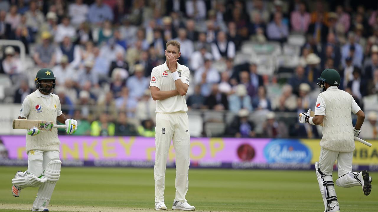 England's Stuart Broad during the second day of play of the first Test against Pakistan at Lord's