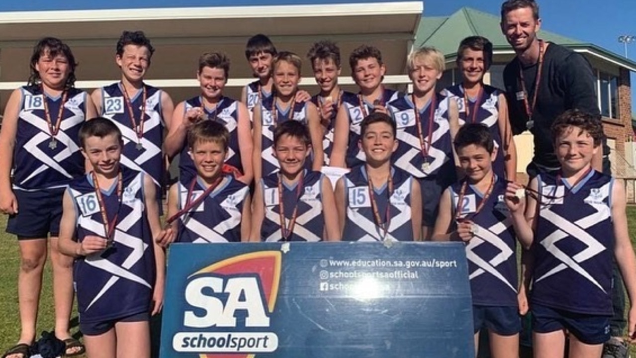 Celebrating school sport. These SA Little Legends are representing the Mid North in the recent Sapsasa Australian Football Year 7 Country Division. The boys competed strongly. Picture: School Sport SA