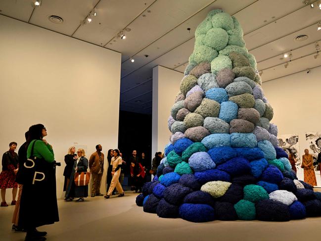 Sheila Hicks’s installation Nowhere To Go, at the NGV Triennial. Picture: William West/AFP