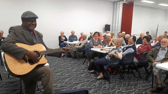 Jeff Timor talks to Mackay Probus Group about his community involvement over the past 50 years. Picture: Lucy Martin