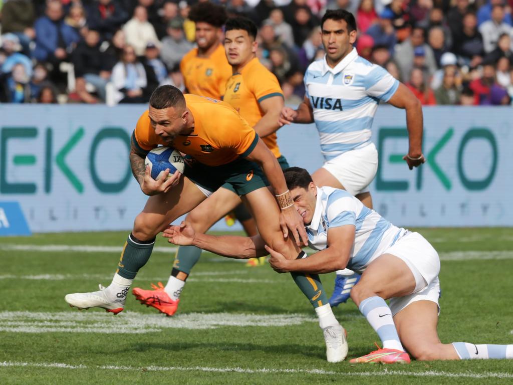 Quade Cooper is out for several months after injuring his achilles tendon against Argentina. Picture: Daniel Jayo/Getty Images