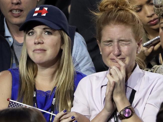 The pain among Clinton supporters. Picture: Matt Rourke:/AP