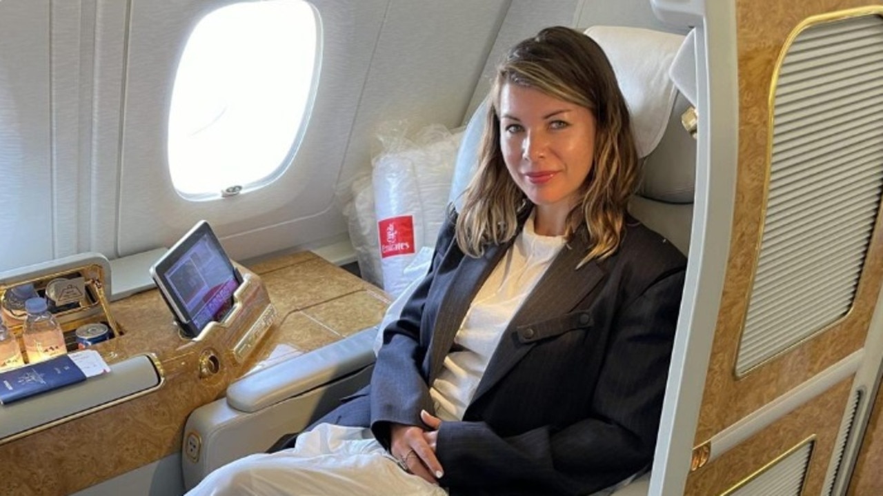 Emirates first class is like your own private plane. Picture: Jenny Hewett