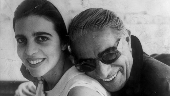 A young Christina Onassis with her Greek shipping tycoon father Aristotle.