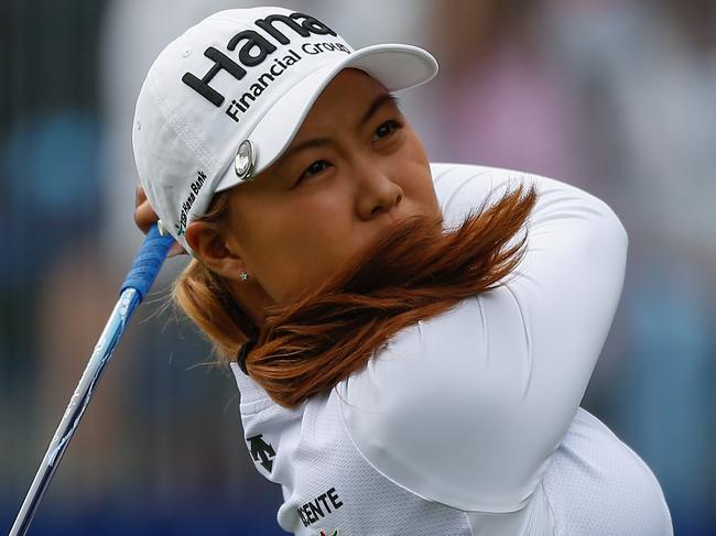 SAMMAMISH, WA - JUNE 09: Minjee Lee of Australia hits a tee shot on the first tee during the first round of the KPMG Women's PGA Championship at Sahalee Country Club on June 9, 2016 in Sammamish, Washington. (Photo by Otto Greule Jr/Getty Images)