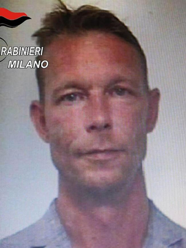 Suspect Christian B when he was arrested for drug trafficking in Italy. Picture: AFP/ Italian Carabinieri