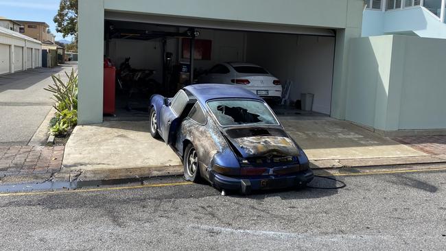 The back of the rare vehicle was completely destroyed. Picture: Gabriel Polychronis