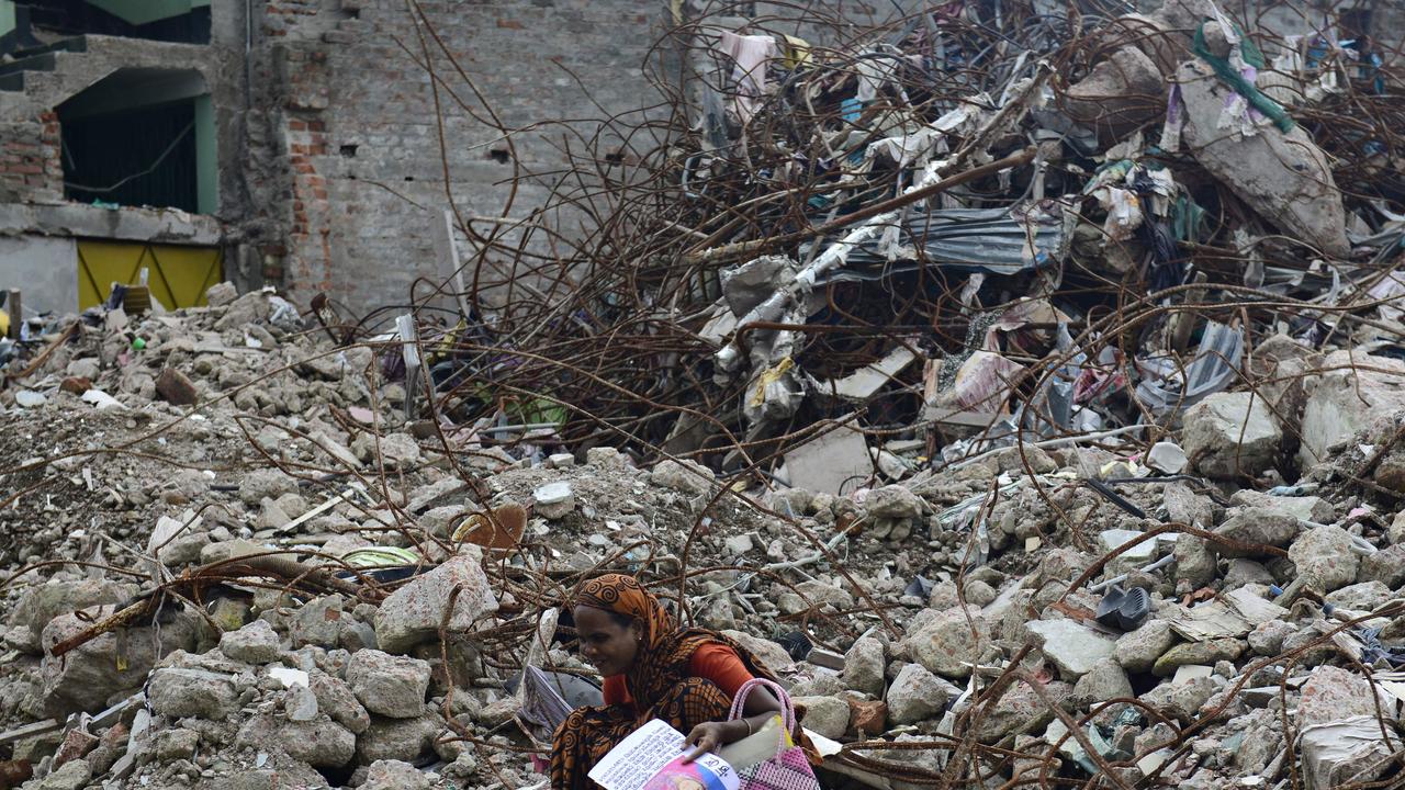 The aftermath of the Rana Plaza garment building collapse. Picture: Munir Uz Zaman/ AFP