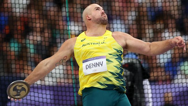 Australia’s Matthew Denny has bronze in the final of the men’s discus at the Paris Olympics. Picture: Christian Petersen/Getty Images