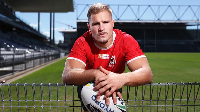 The shadow of Jack de Belin’s case hangs over the NRL season launch. Picture: Brett Costello