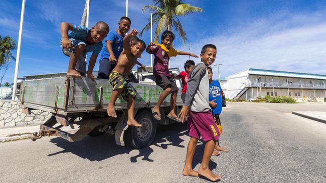 Nauruan children at play. Picture: Glenn Hunt