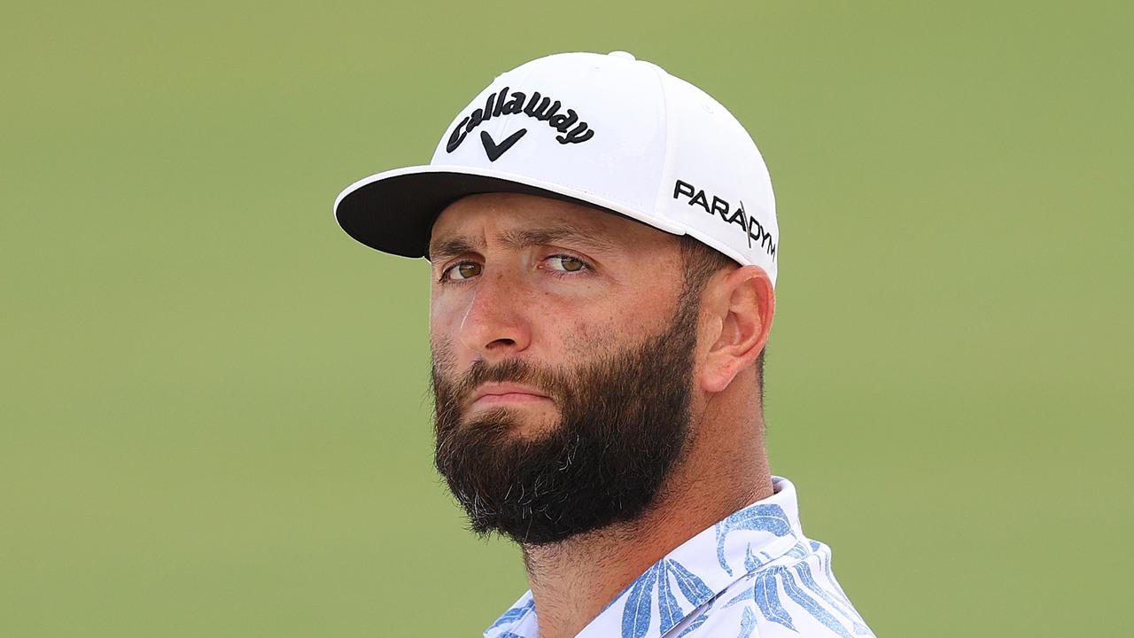 DUBAI, UNITED ARAB EMIRATES - NOVEMBER 18: Jon Rahm of Spain looks on across the first hole during Day Three of the DP World Tour Championship on the Earth Course at Jumeirah Golf Estates on November 18, 2023 in Dubai, United Arab Emirates. (Photo by Andrew Redington/Getty Images)