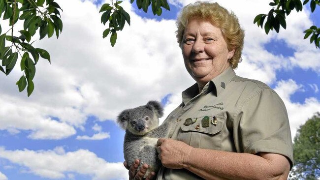 Ruth Lewis with a young koala. Picture: Claudia Baxter / The Queensland Times