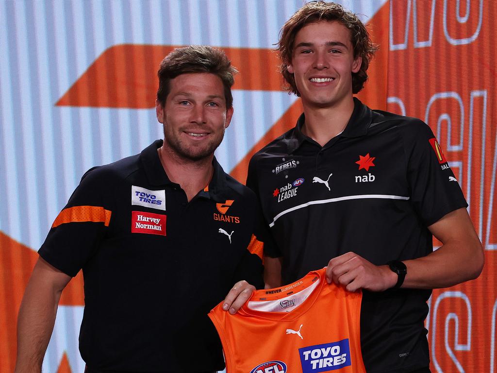 The Giants went big to recruit Aaron Cadman in as last year’s No.1 pick. Picture: Michael Klein