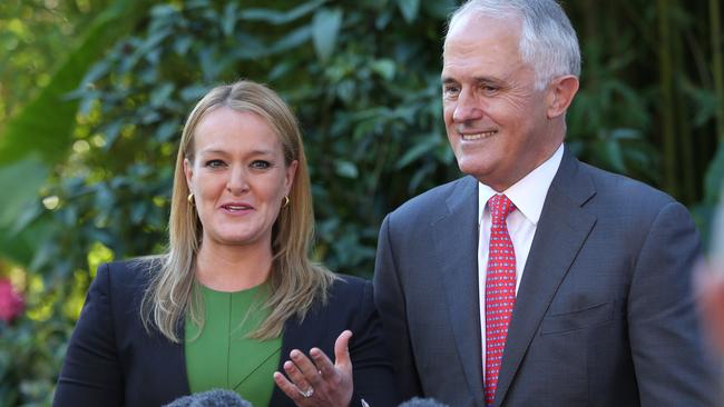 Fiona Scott MP with Prime Minister Malcolm Turnbull at Penrith Regional Gallery on Wednesday. Picture: Lyndon Mechielsen/News Corp