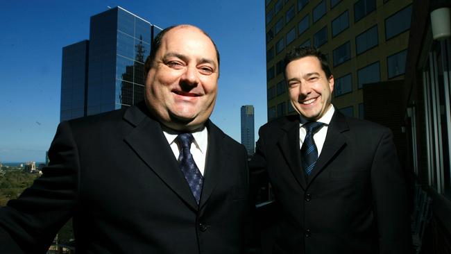 2010: Danny Wallis, chief executive of DWS Advanced Business Solutions at the time, pictured with Domenic Carosa, chief executive of Dominet Digital Corporation.