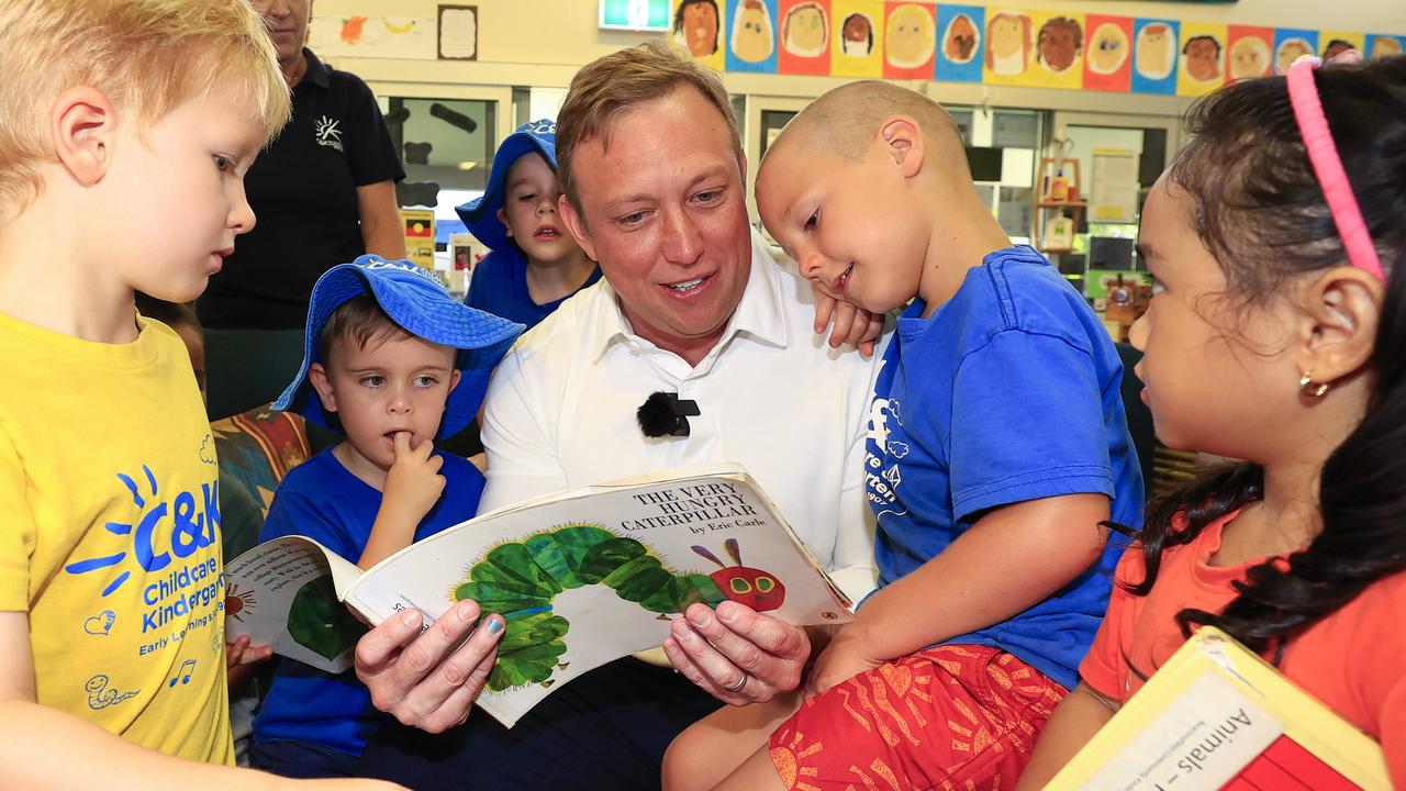 Premier Steven Miles campaigns in Mackay, a seat Labor has held since 1915. Picture: Adam Head