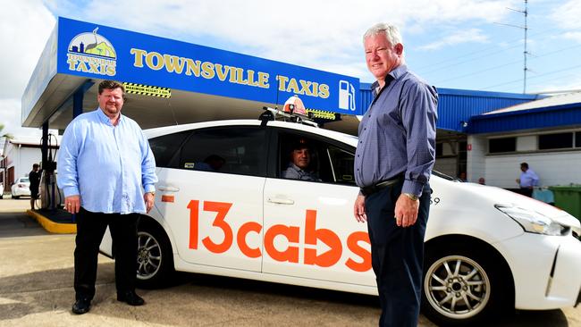 Townsville Taxis Chairman Jeff Finnigan with General Manager of 13CABS Matt McLachlan, who have joined forces with Townsville Taxis