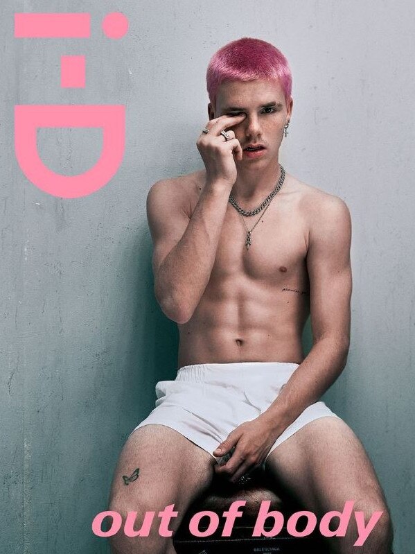 Cruz Beckham in his pants down shoot for i-D Magazine.