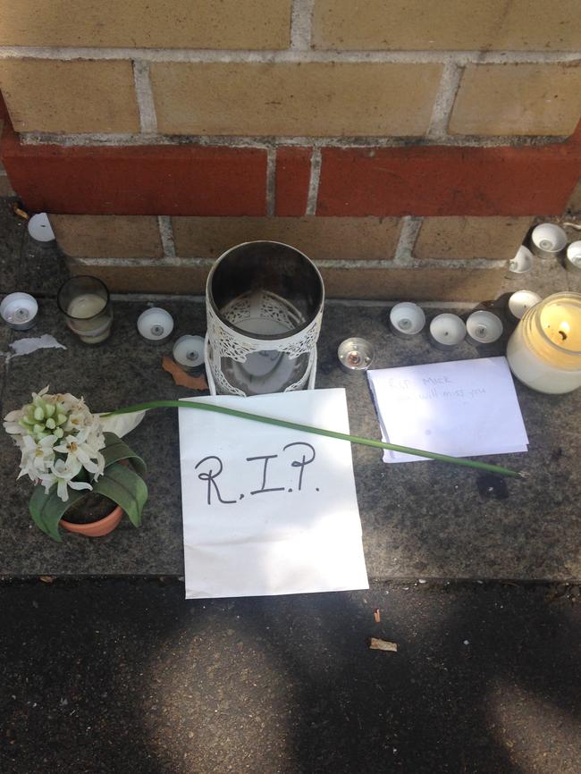 Tributes for “Mick” have appeared around the Pyrmont building.