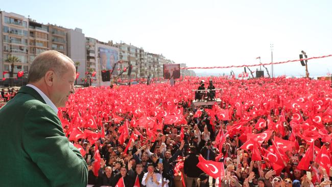 Turkish President Recep Tayyip Erdogan at an AK Party rally in Izmir, earlier this week.