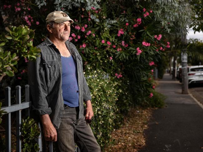 Former undercover officer Lachlan McCulloch on the streets of Melbourne he knows too well. Picture: Mark Stewart