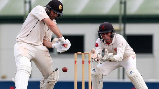 Marcus Berryman and Isaac Conway keep their eye on the ball.