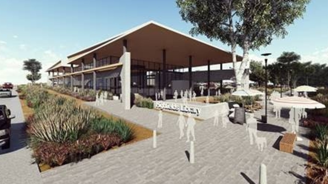 A concept design illustrates the new library and community facility for Highfields.