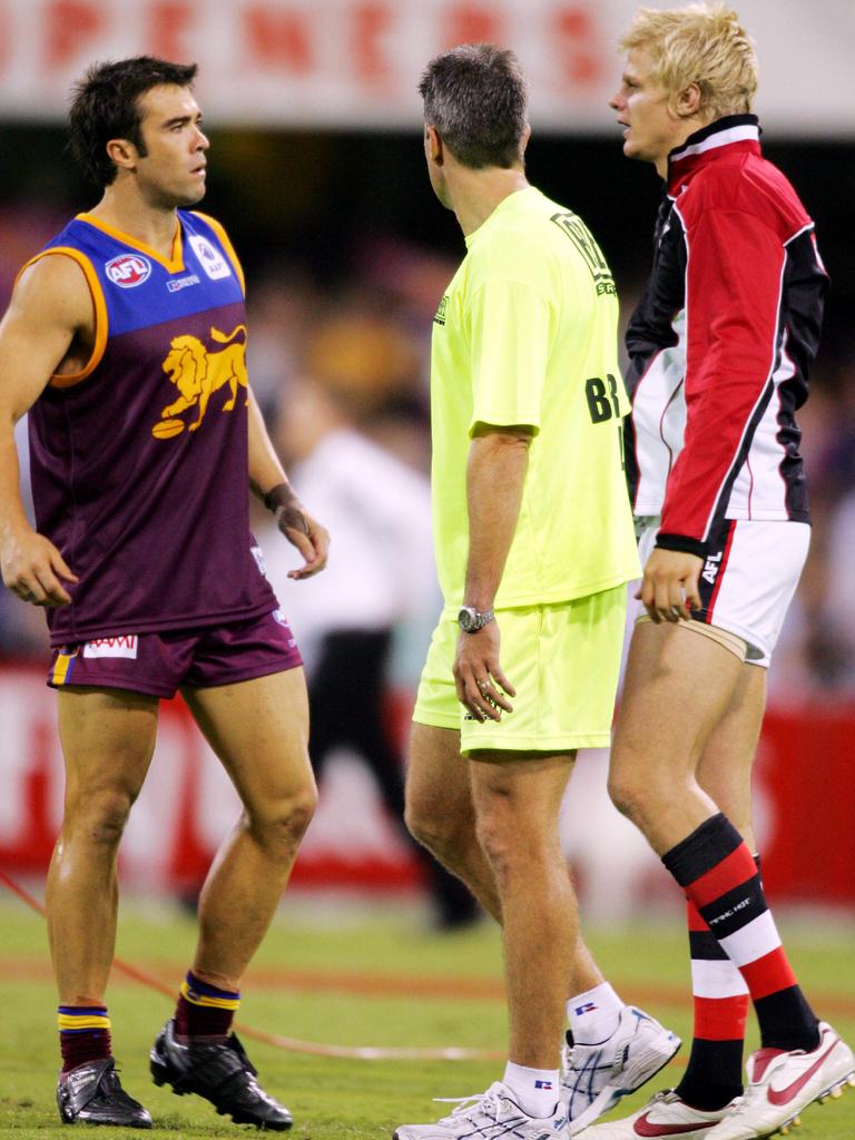 Riewoldt confronts Scott.