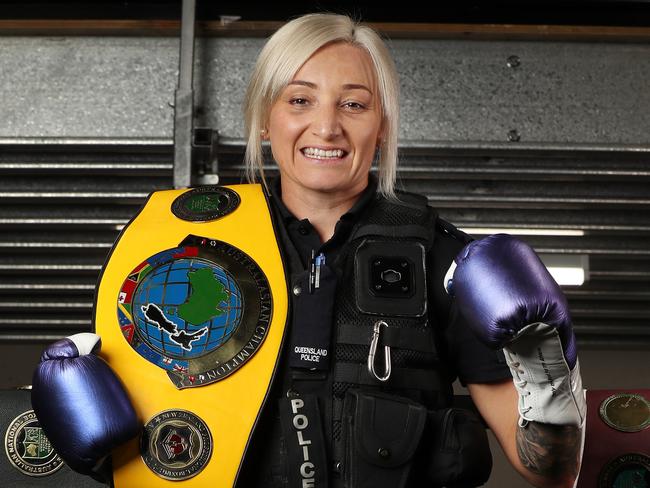 Constable Beck Hawker Australasian female Featherweight champion. She is From West End. Pic Annette Dew