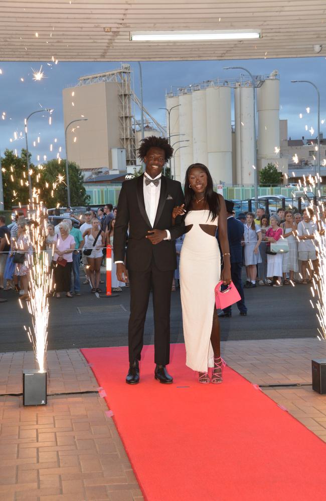 Toowoomba school formals. At the 2023 St Ursula's College formal is graduate Afeng Kag with her partner. Picture: Rhylea Millar