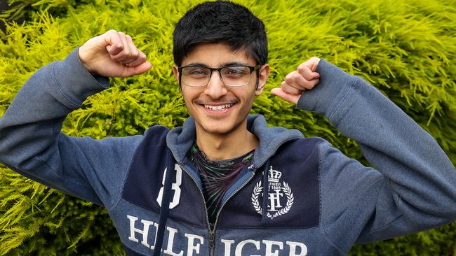 Melbourne High School student Krishav Malhotra received four perfect scores of 50 and was the dux of the school. Picture: Ian Currie