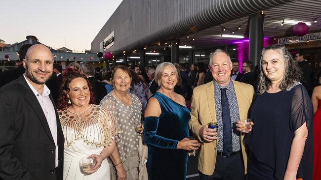 Representing CDI Pest Management are (from left) Steve McCullough, Kodie Saroa, Janelle Gerchow, Sandra Everson, Marshall Blacklock and Jasmina Higham at Little Pig Consulting Business Excellence Awards at Rumours International, Saturday, October 19, 2024. Picture: Kevin Farmer