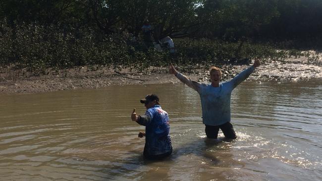 A NT news reader was hailed down on a boat in Reichardt Creek by two boys asking them call their mates for help and bring them the essentials B&H Smooth, Rum cans and Bushman’s . SUPPLIED