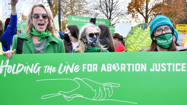 Pro-choice activists were part of a crowd of 5000 outside the US Supreme Court on Wednesday. Picture: Getty Images