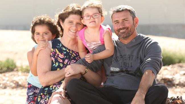 The Walden family: Brian and Taryn, with children Amelia, 7, and Ivy, 3. Photo: Tait Schmaal.