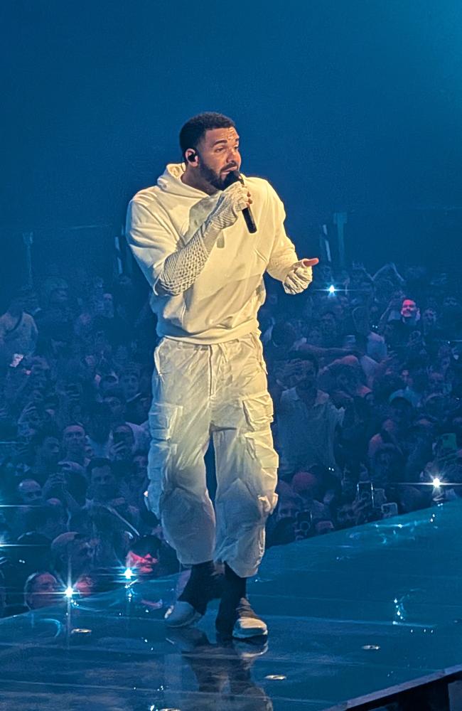 Drake at Rod Laver Arena on Sunday. Picture: Nui Te Koha