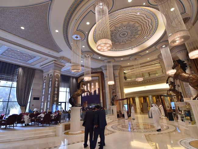 The Ritz-Carlton Hotel, where Trump stayed in Riyadh, has become a makeshift detention centre for the royals and billionaires. Picture: AFP PHOTO / GIUSEPPE CACACE