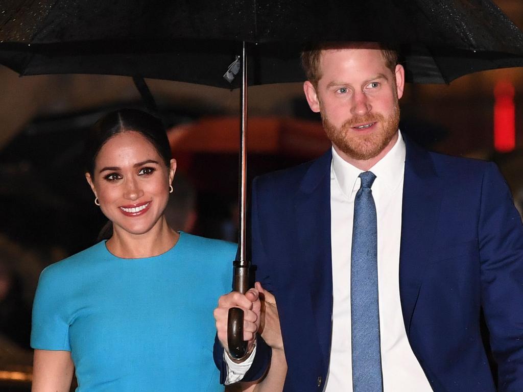 Prince Harry, Duke of Sussex and Meghan, Duchess of Sussex arrive at the Endeavour Fund Awards at Mansion House in London in March, 2020. Picture: Daniel Leal-Olivas/AFP