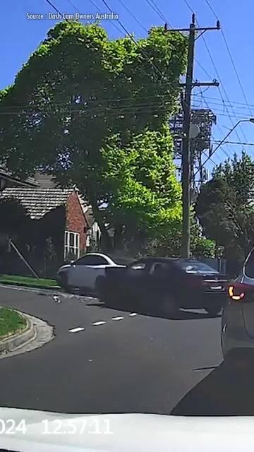 Surrey Hills car crash caught on dashcam