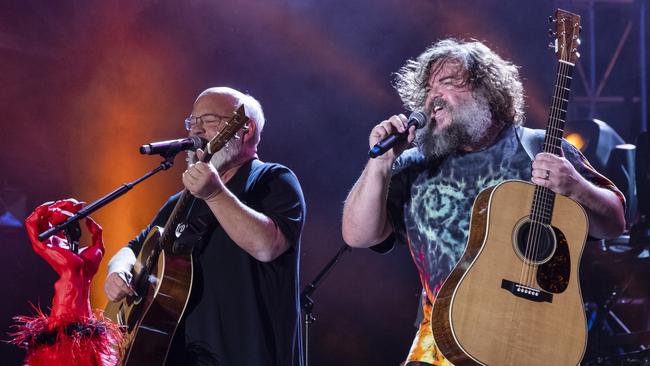 ATLANTA, GEORGIA - MAY 06: Kyle Gass (L) and Jack Black of Tenacious D perform on day 2 of the 10th Anniversary of Shaky Knees at Central Park on May 06, 2023 in Atlanta, Georgia. (Photo by Scott Legato/Getty Images)