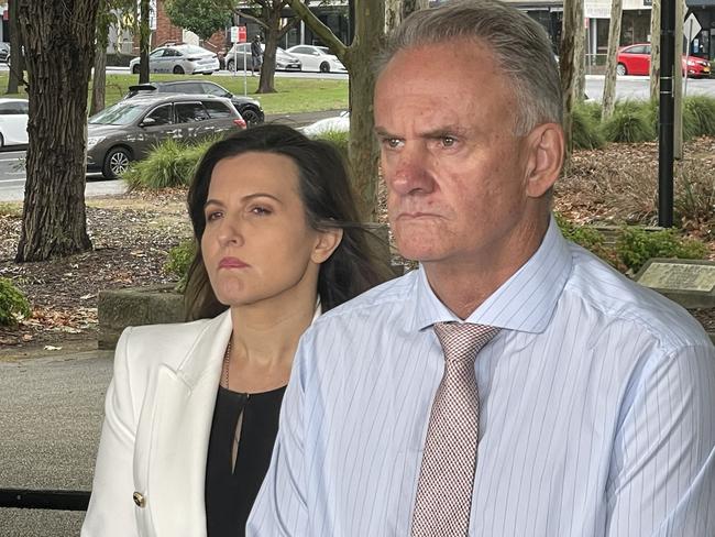 One Nation candidate Tania Mihailuk with leader Mark Latham. Picture: Alexi Demetriadi