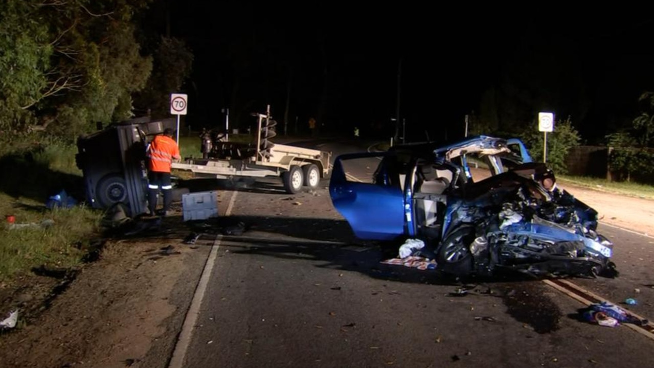 The two vehicles were involved in a head-on collision on Arthurs Seat Road at about 5pm on Tuesday. Picture: 7 News