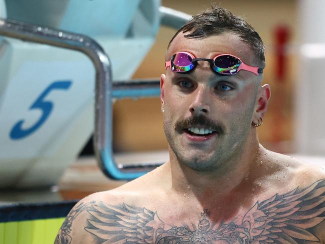 GOLD COAST, AUSTRALIA - APRIL 17: Kyle Chalmers celebrates winning the Men's Open 50m Butterfly Final during the 2024 Australian Open Swimming Championships at Gold Coast Aquatic Centre on April 17, 2024 in Gold Coast, Australia. (Photo by Chris Hyde/Getty Images)