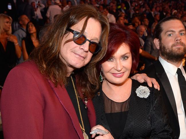 LAS VEGAS, NV - AUGUST 26:   Singer Ozzy Osbourne (L) and Sharon Osbourne attend the Showtime, WME IME and Mayweather Promotions VIP Pre-Fight party for Mayweather vs. McGregor at T-Mobile Arena on August 26, 2017 in Las Vegas, Nevada.  (Photo by Bryan Steffy/Getty Images for Showtime)