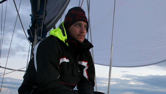 Elijah van Coeverden, 27, looking out to sea during the Sydney Gold Coast Yacht Race aboard Ocean Gem. Photo: Shaya Laughlin