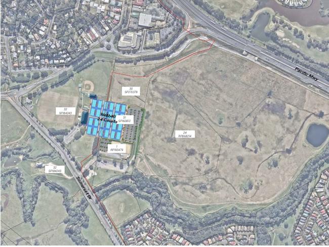 Firth Park and the massive green space just west of the Pacific Motorway at Mudgeeraba on the Gold Coast.